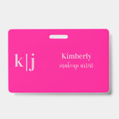 Stylish Makeup Artist Employee Name Lanyard バッジ (裏面)