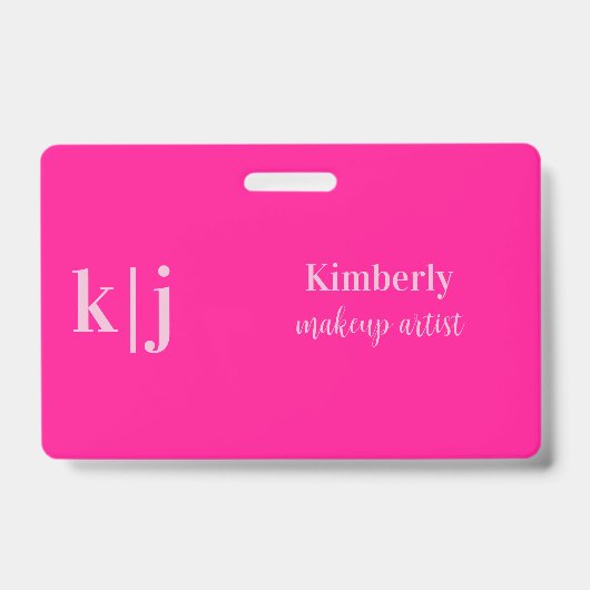 Stylish Makeup Artist Employee Name Lanyard バッジ (正面)