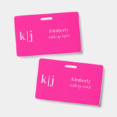 Stylish Makeup Artist Employee Name Lanyard バッジ (正面＆裏面)