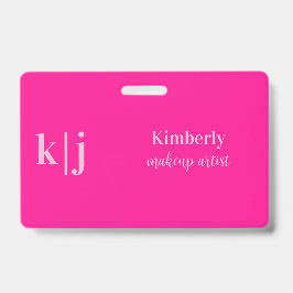 Stylish Makeup Artist Employee Name Lanyard バッジ