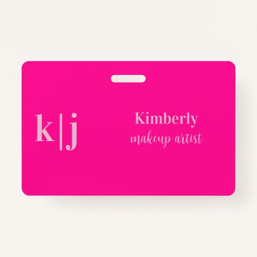 Stylish Makeup Artist Employee Name Lanyard バッジ (正面)