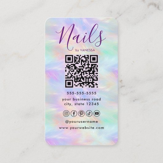 Stylish Manicurist Artist Nail Studio Chic Opal 名刺 (裏面)