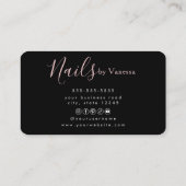 Stylish Manicurist Artist Nail Technician Pink 名刺 (裏面)