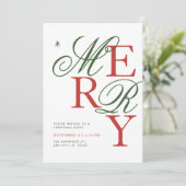 Stylish Merry Typography Festive Christmas Party  招待状 (スタンド正面)