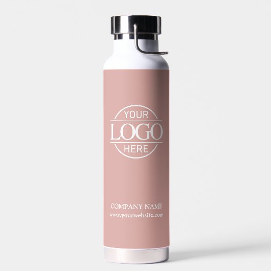 Stylish Minimal Dusty Rose Company Business Logo ウォーターボトル (左面)