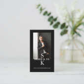 Stylish Minimal Modern Monogram Professional Photo 名刺 (スタンド正面)