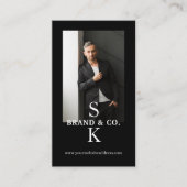 Stylish Minimal Modern Monogram Professional Photo 名刺 (正面)