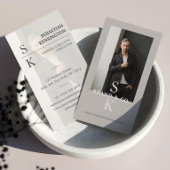 Stylish Minimal Modern Monogram Professional Photo 名刺