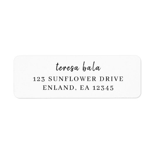 Stylish Minimal White Script Design ラベル (正面)