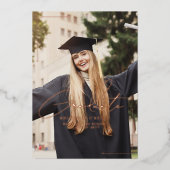 Stylish Minimalist Graduation Announcement Party 箔招待状 (正面)