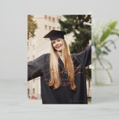 Stylish Minimalist Graduation Announcement Party 箔招待状 (立ち正面)