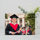 Stylish Minimalist Graduation Announcement Party 箔招待状 (立ち正面)