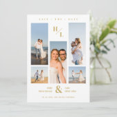 Stylish Minimalist Initials Collage 5 photos セーブザデート (スタンド正面)