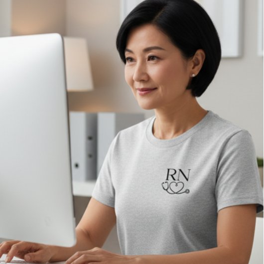 Stylish Minimalist RN Nurse T-Shirt for Women Tシャツ