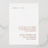 Stylish Minimalist Wedding 箔招待状 (正面)