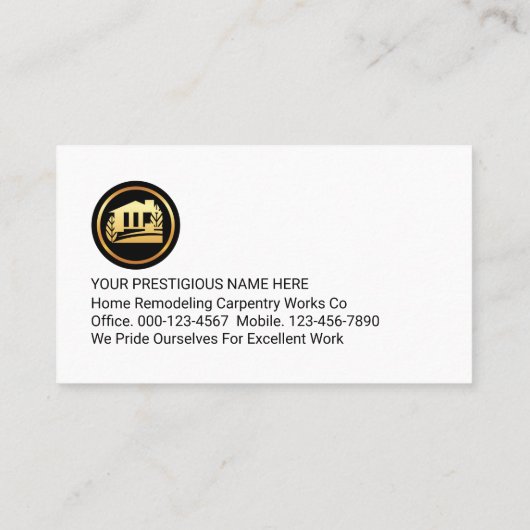 Stylish Minimalist Wood Timber Gold Frame 名刺 (裏面)