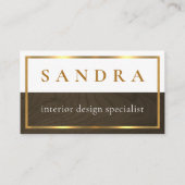 Stylish Minimalist Wood Timber Gold Frame 名刺 (正面)