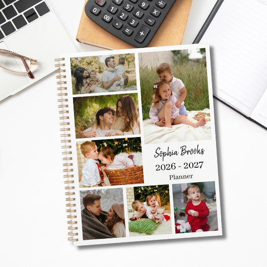 Stylish Modern 6 Photo Collage Appointment Book プランナー手帳