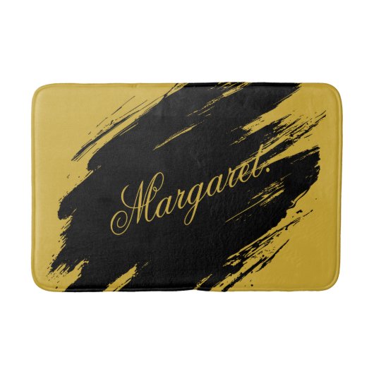 Stylish Modern Bath Mat with Your Custom Name Prin バスマット (正面)
