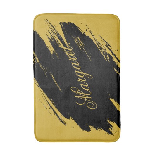 Stylish Modern Bath Mat with Your Custom Name Prin バスマット (正面縦)