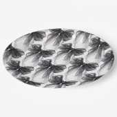 Stylish Modern Black Coquette Bow ペーパープレート (アングル)