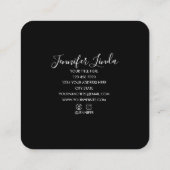 Stylish modern black white rounded  スクエア名刺 (裏面)