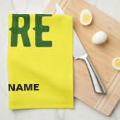 STYLISH MODERN CUSTOM BRIGHT YELLOW VERIFIED BRAND キッチンタオル (四つ折り)