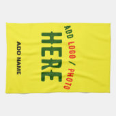 STYLISH MODERN CUSTOM BRIGHT YELLOW VERIFIED BRAND キッチンタオル (横)