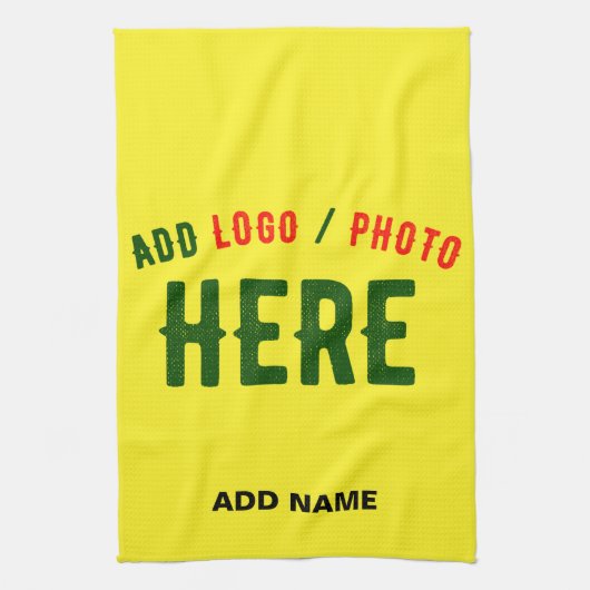 STYLISH MODERN CUSTOM BRIGHT YELLOW VERIFIED BRAND キッチンタオル (縦)