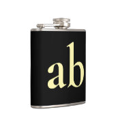  STYLISH MODERN CUSTOM NAME BLACK BEIGE WEDDING フラスク (右)