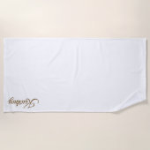 STYLISH MODERN CUSTOM NAME BRIDE BACHELOR PARTY  ビーチタオル (正面)