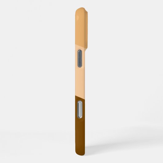 STYLISH MODERN CUSTOM NAME BROWN BEIGE STRIPS  iPhoneケース (右側面)