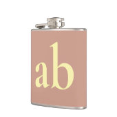  STYLISH MODERN CUSTOM NAME DUSKY ROSE WEDDING フラスク (左)