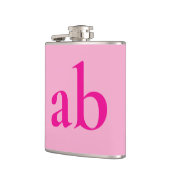  STYLISH MODERN CUSTOM NAME HOT PINK  WEDDING フラスク (左)