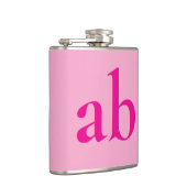  STYLISH MODERN CUSTOM NAME HOT PINK  WEDDING フラスク (右)