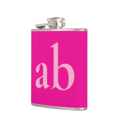  STYLISH MODERN CUSTOM NAME HOT PINK  WEDDING フラスク (左)
