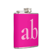  STYLISH MODERN CUSTOM NAME HOT PINK  WEDDING フラスク (右)