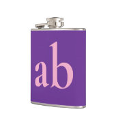  STYLISH MODERN CUSTOM NAME PURPLE PINK WEDDING フラスク (左)