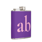  STYLISH MODERN CUSTOM NAME PURPLE PINK WEDDING フラスク (右)