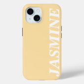 STYLISH MODERN CUSTOM NAME SOLID BEIGE COLOUR Case-Mate iPhoneケース (裏面)