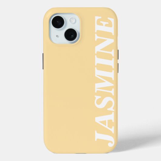STYLISH MODERN CUSTOM NAME SOLID BEIGE COLOUR Case-Mate iPhoneケース (裏面)