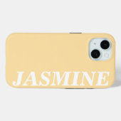STYLISH MODERN CUSTOM NAME SOLID BEIGE COLOUR Case-Mate iPhoneケース (裏面 (横))