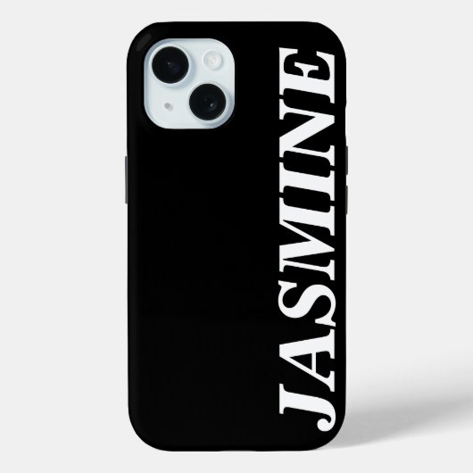 STYLISH MODERN CUSTOM NAME SOLID BLACK COLOUR Case-Mate iPhoneケース (裏面)