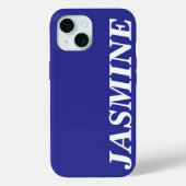 STYLISH MODERN CUSTOM NAME SOLID BLUE COLOUR Case-Mate iPhoneケース (裏面)
