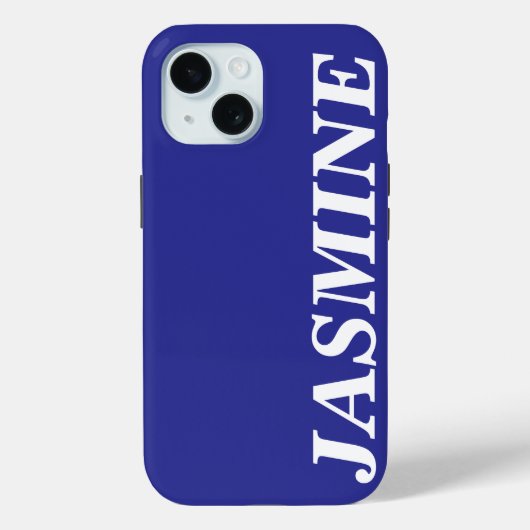 STYLISH MODERN CUSTOM NAME SOLID BLUE COLOUR Case-Mate iPhoneケース (裏面)