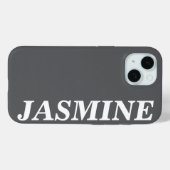 STYLISH MODERN CUSTOM NAME SOLID DARK GREY COLOUR Case-Mate iPhoneケース (裏面 (横))
