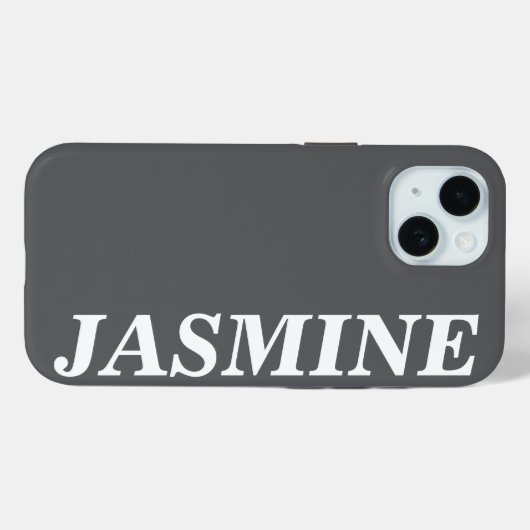 STYLISH MODERN CUSTOM NAME SOLID DARK GREY COLOUR Case-Mate iPhoneケース (裏面 (横))