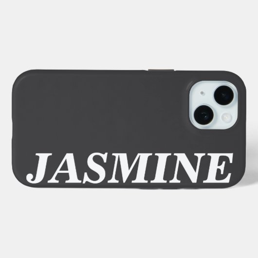 STYLISH MODERN CUSTOM NAME SOLID DARK GREY COLOUR Case-Mate iPhoneケース (裏面 (横))