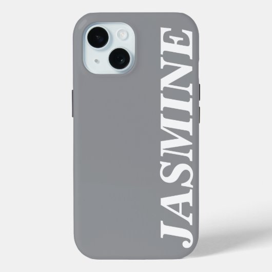 STYLISH MODERN CUSTOM NAME SOLID DARK GREY COLOUR Case-Mate iPhoneケース (裏面)