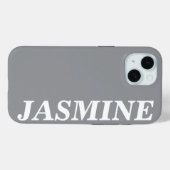 STYLISH MODERN CUSTOM NAME SOLID DARK GREY COLOUR Case-Mate iPhoneケース (裏面 (横))